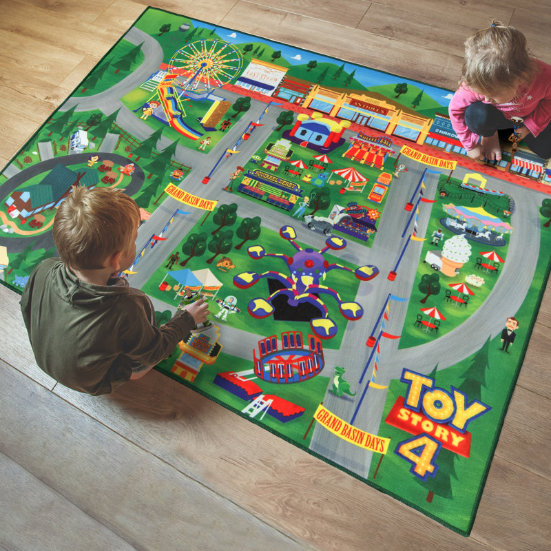 Tapis pour enfant en polyester doux antidérapant 3 x 5 Pixar