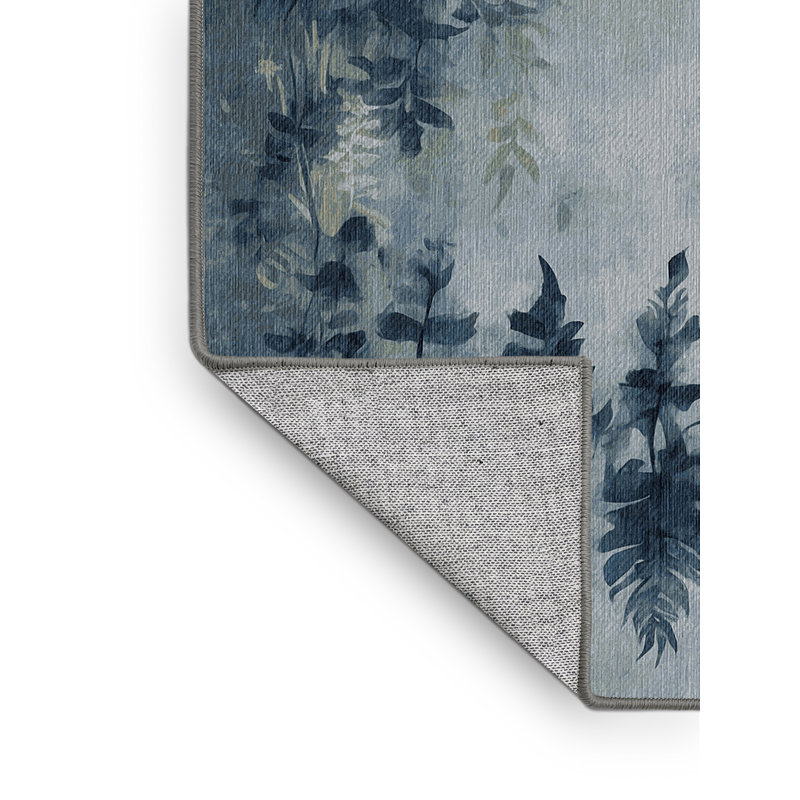 Tapis gris lavable à la machine, Rond 4 pi
