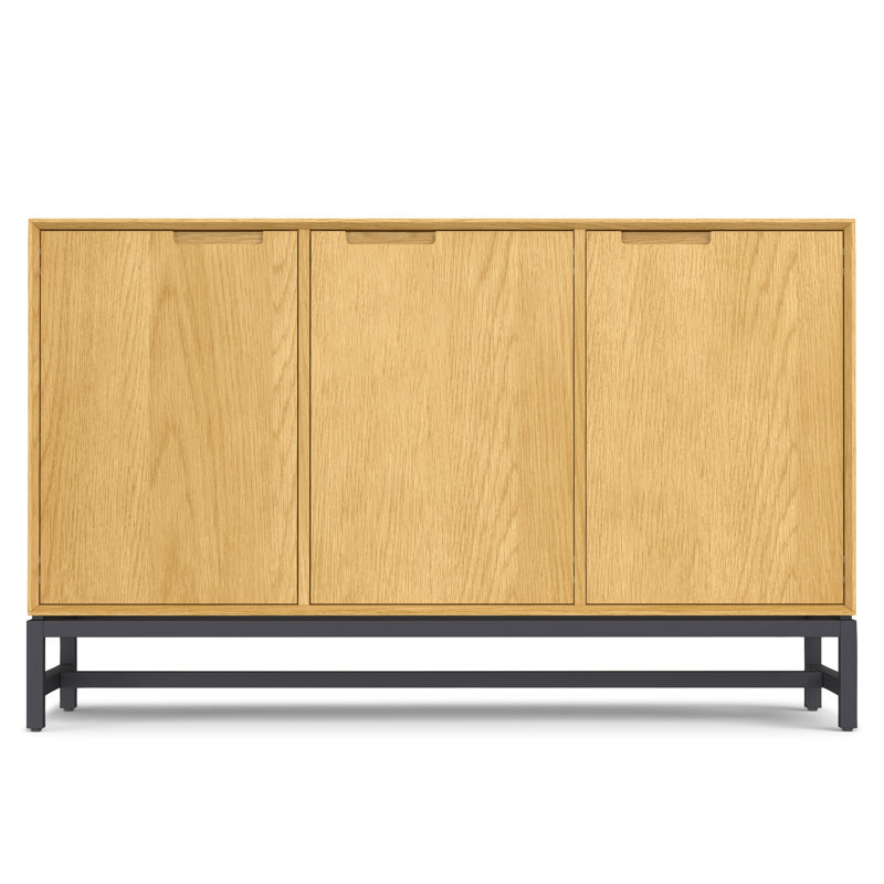Natural Oak and Metal 58" Modern Industrial Sideboard Buffet