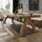 Tan Rectangular Solid Wood desk-253994519