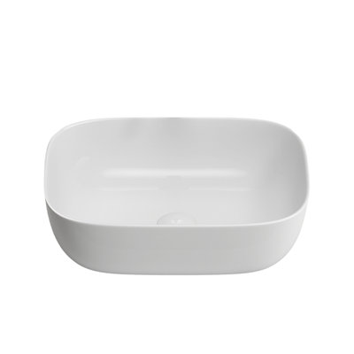 Petit lavabo de salle de bain rectangulaire en céramique