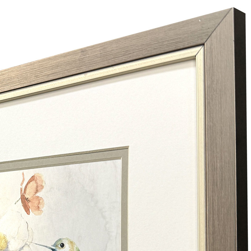 Floral Hummingbird Framed Art