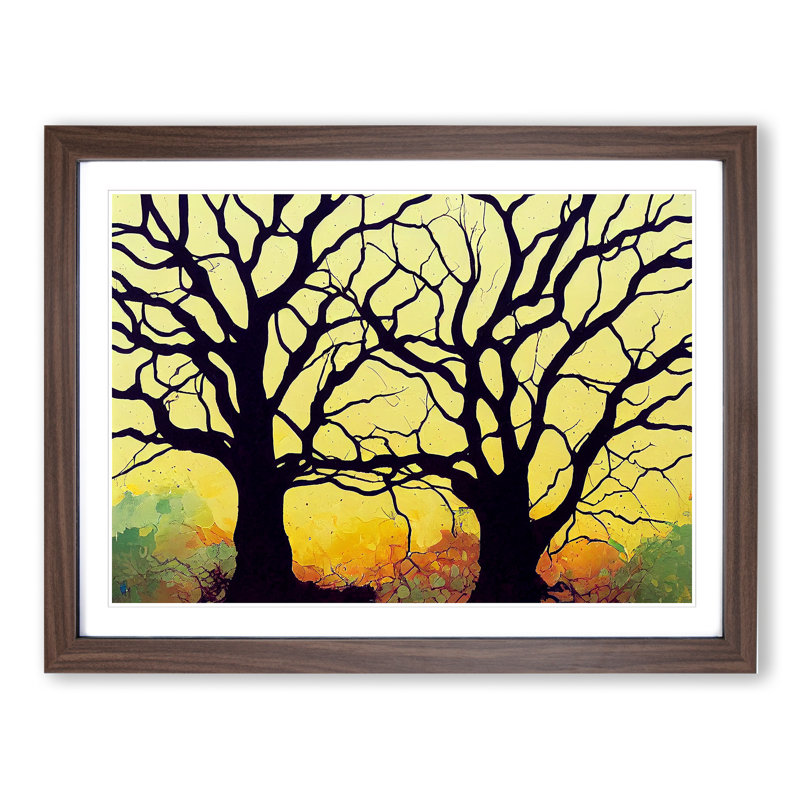 Beauteous Trees - Single Picture Frame Print, 25cm H x 34cm W x 2cm D, Brown Framed
