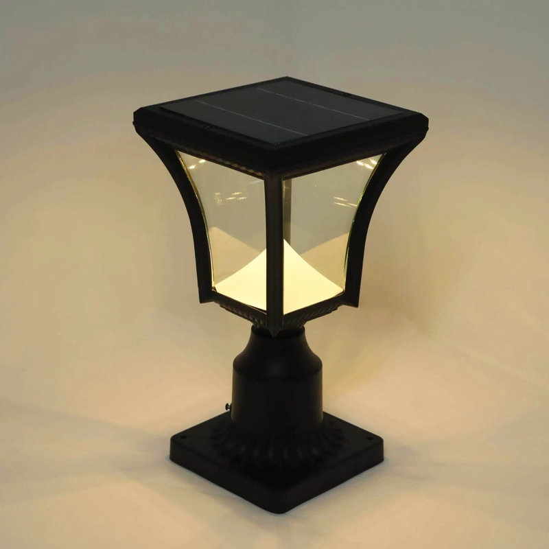 Solar Powered Pier Mount Light With Dusk To Dawn Post Light
