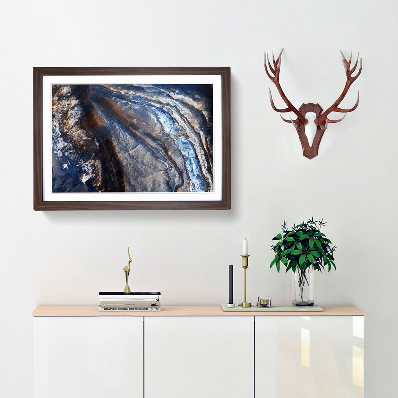 Out of Space Vol.30 in Abstract - Picture Frame Graphic Art Print, 62cm H x 87cm W x 2cm D, Walnut Framed