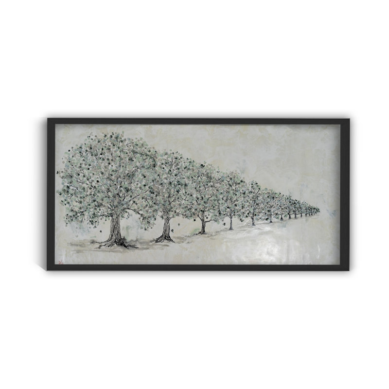 "Renewal in Bloom", art mural sur toile, H 12 po x l 24 po, Cadre flottant noir