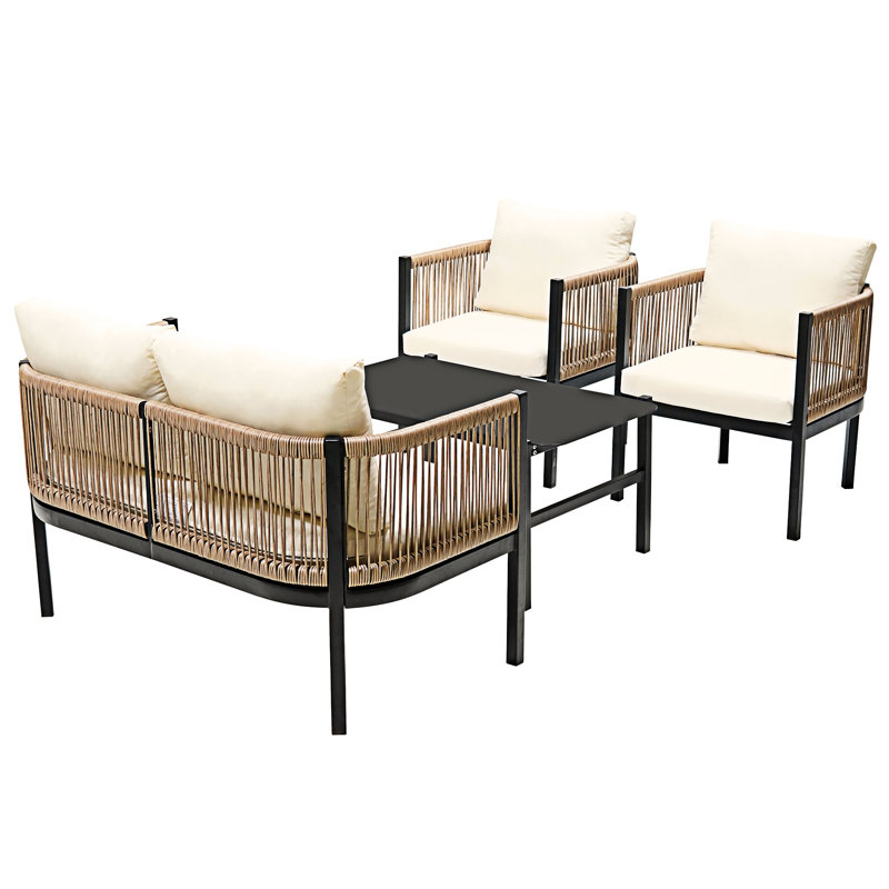 Ensemble de canapé d'extérieur multi-personnes, Beige