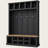Farmhouse Wooden Style Hall Tree with Wide Storage Seating Bench, Entryway Shoe Cabinet with 13 Compartments – Elegant Coat Rack with 6 Hooks for Mudroom, Living Room, Rustic Organizer with Anti-Tipping-349713604