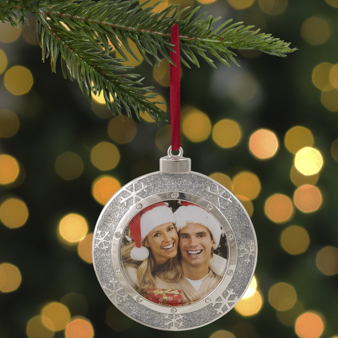 3.25" Silver-Plated Photo Frame Christmas Ornament with European Crystals Northlight Seasonal