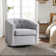 Raulin 28'' Wide Modern Wide Soft Linen Upholstered Tufted Arm Accent Chair with Swivel