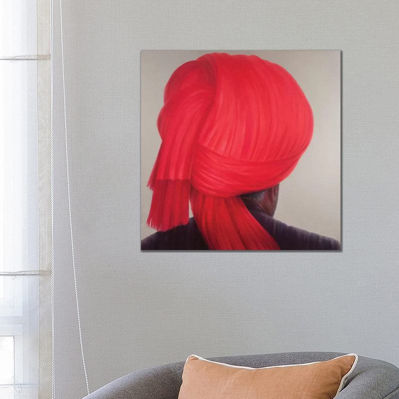 Red Turban by Lincoln Seligman - Wrapped Canvas Print, 66.04 cm H x 66.04 cm W x 1.91 cm D