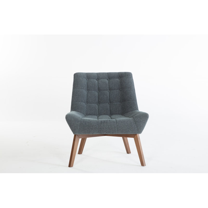 Revere 31.5'' Wide Tufted Side Chair, Black Polyester Blend