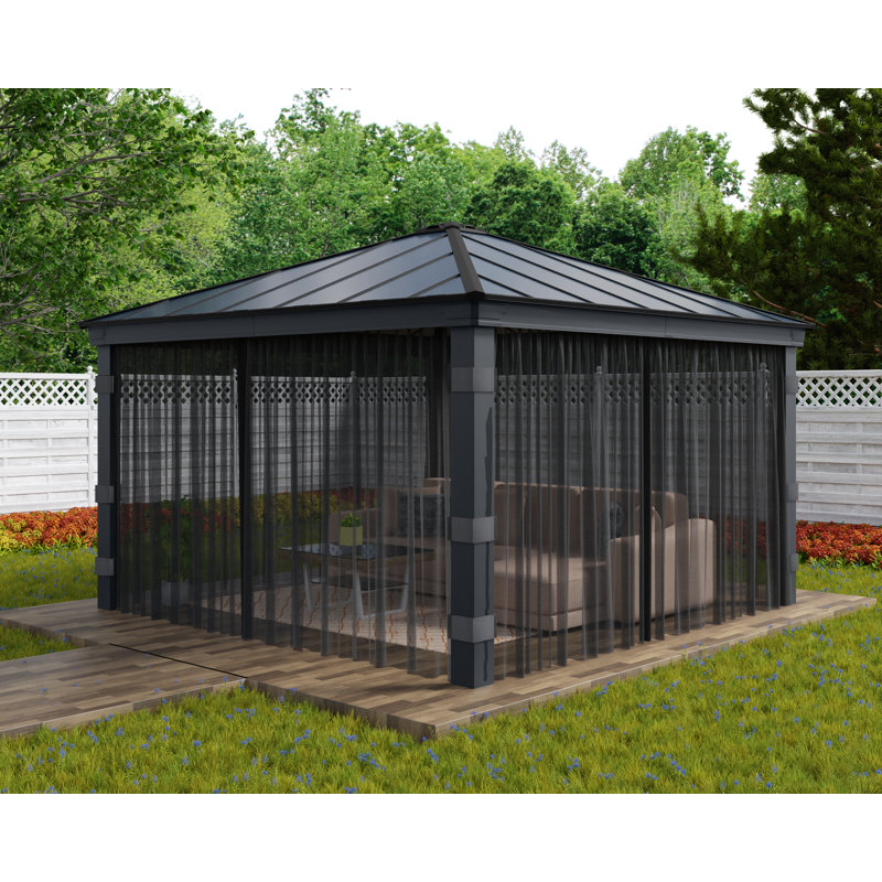 Palram - Canopia Dallas 14' x 14' Gazebo Netting Screen, 14' H x 14' W