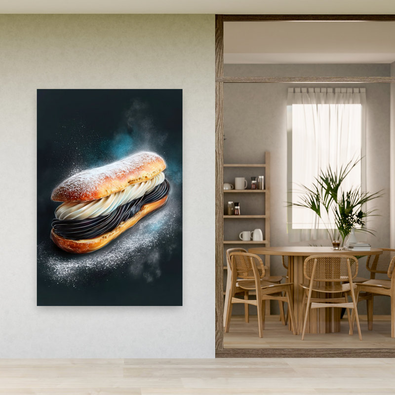 Elegant Cream Eclair Dramatic Elegant Contemporary Wall Art, 60" H x 40" W