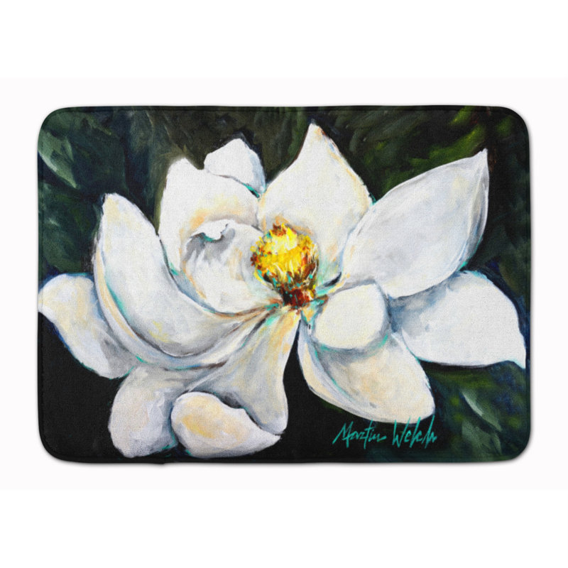 Tapis pour salle de bain floral en microfibre Palais Magnolia