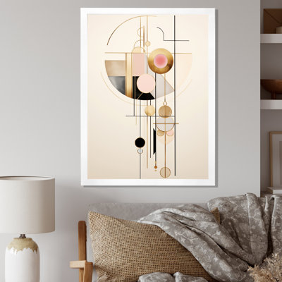 Circular Boho Chic Geometrics In Retro Pink I sur impression sur toile
