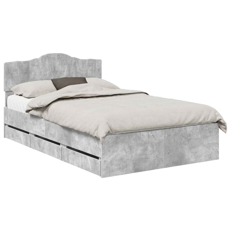 Bed, Double (4'6), Concrete Grey