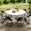 Table ronde en plastique pliable ronde avec cadre en acier pliable et poignée de transport-100150341-71837341