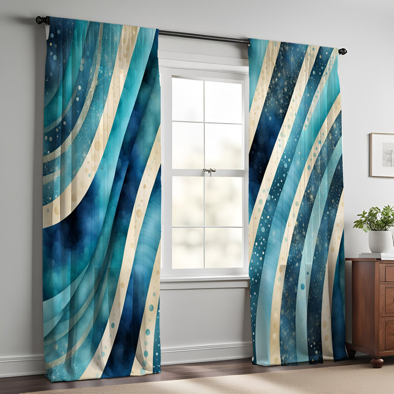 Paire de rideaux semi-transparents en polyester Rikkilee, L 40 po x L 82 po