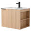 Meuble-lavabo moderne 24 po avec lavabo en céramique blanche Ebern Designs Elmridge - tablettes ouvertes à droite-264194723