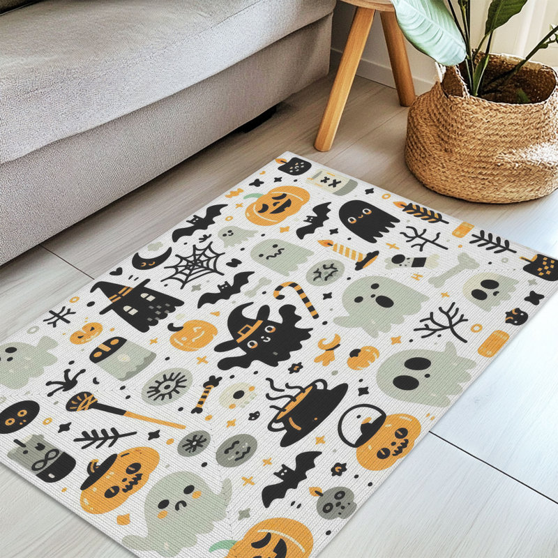 Tapis tressé Creepy Fright Fest, Rectangulaire 3 pi x 5 pi