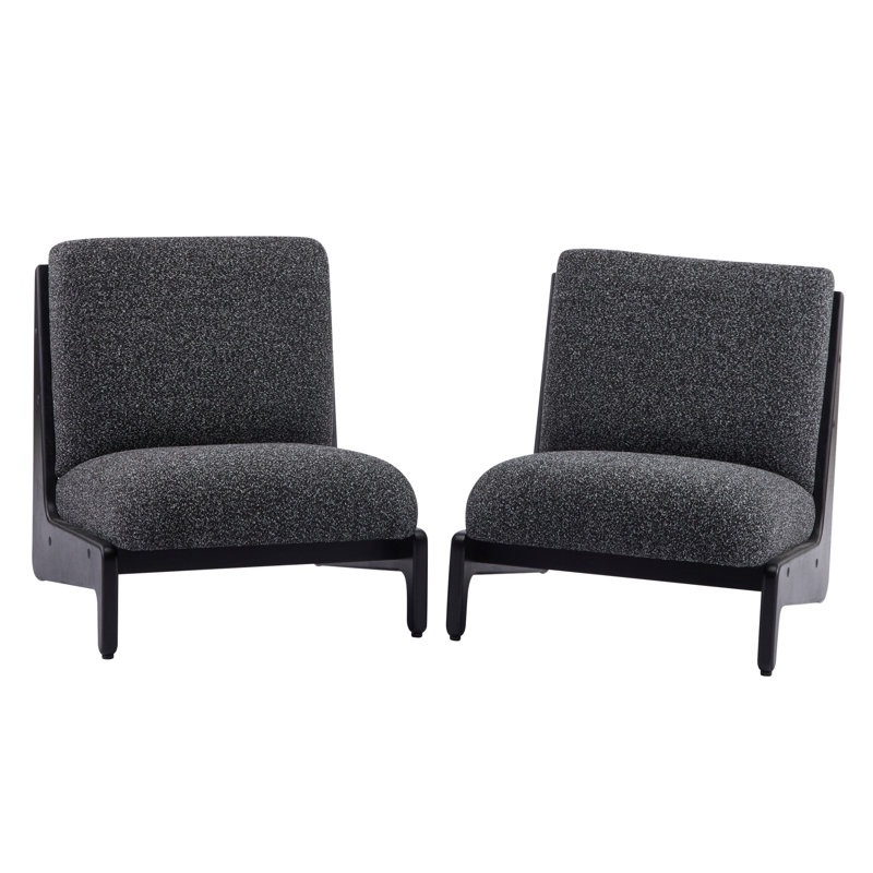 Ensemble de 2 chaises d'appoint avec cadre en bois massif Scott Living, Noir