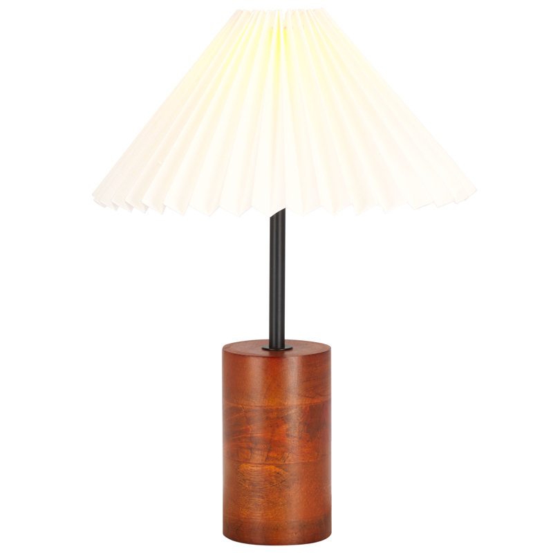 Lampe de table en fer et bois de manguier 15,75 pouces Lavenia