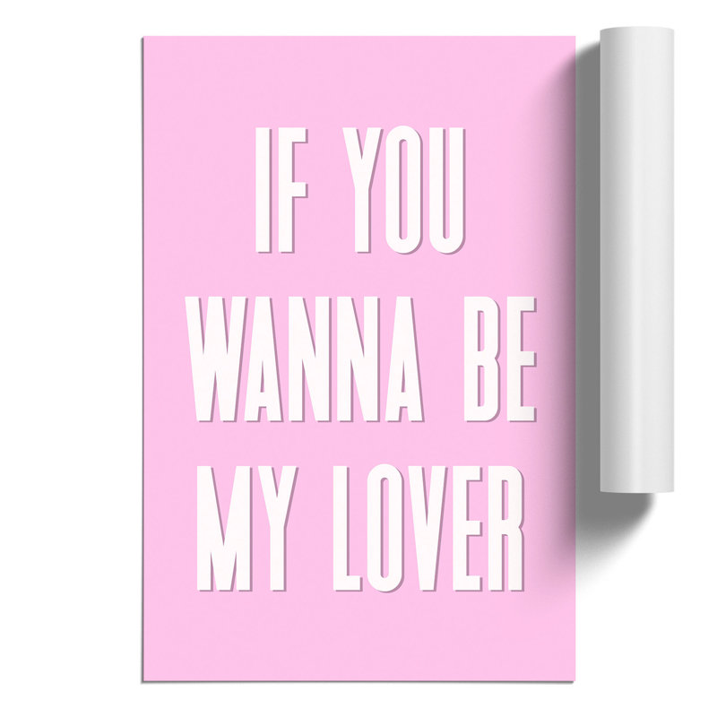 My Lover - Unframed Typography, 42cm H x 30cm W x 0.1cm D