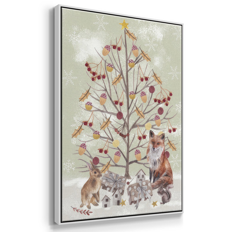Collection Christmas Time, toile tendue avec châssis en B, H 25 po x l 17 po x P 1,5 po, Blanc