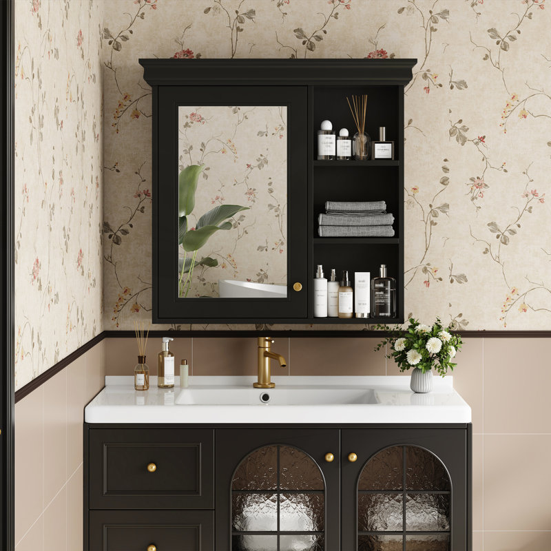 Armoire suspendue en bois durable avec tablettes réglables et conception classique pour des solutions de rangement polyvalentes