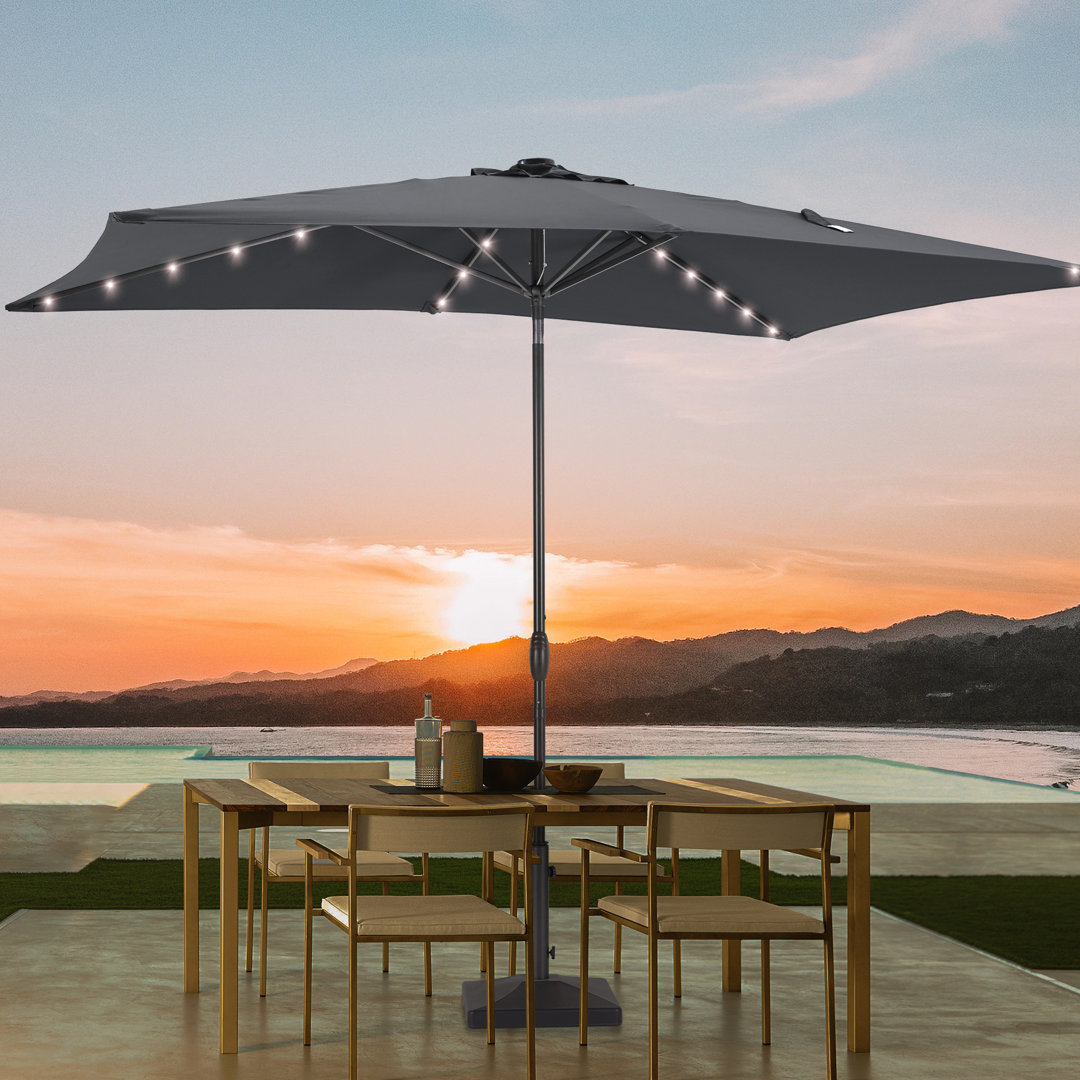 Sakira 72'' Lighted Market Umbrella Arlmont & Co. Fabric