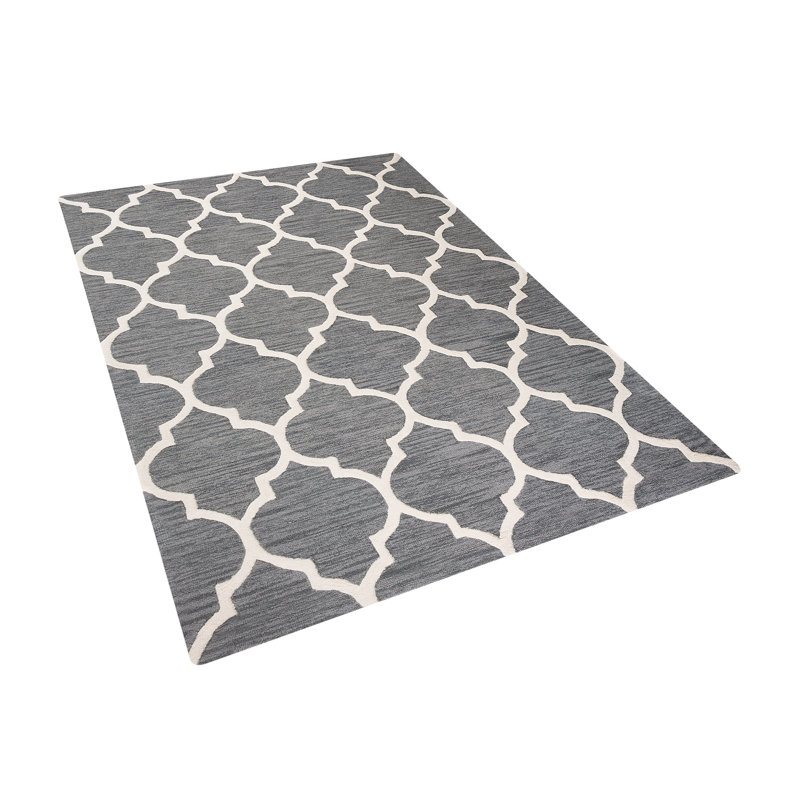 Yalova Geometric Wool Hand Woven Area Rug, Rectangle 140 x 200cm