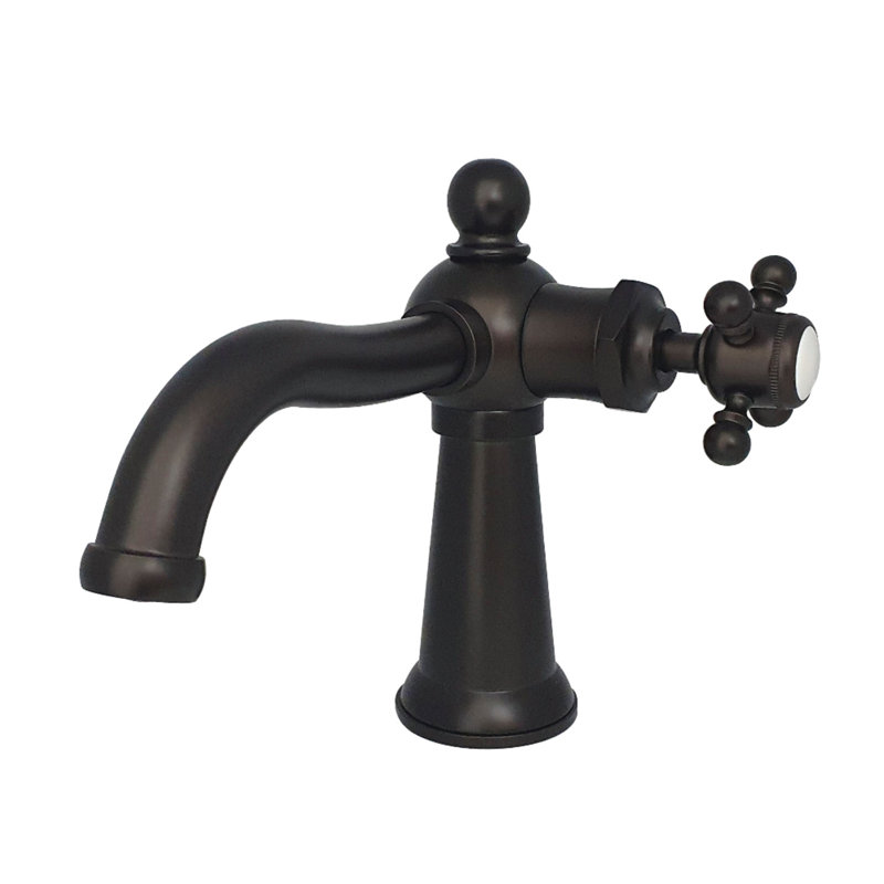 Robinet de salle de bain 1 poignée à fixation sur le comptoir avec poignée escamotable Kingston, Bronze frotté à l'huile