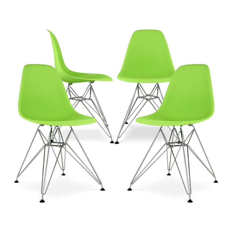 Modholic Eiffel Chair With Steel Legs, Green, Green, 1
