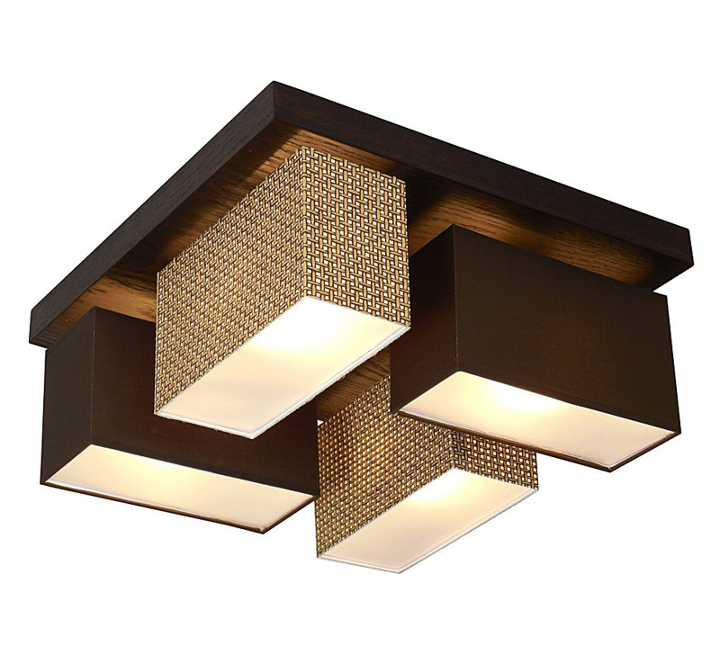 Judkins Flush Mount, Dark brown, China grass/Brown