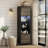 2-Door 5-Shelf Bathroom Storage Cabinet With LED Lights And Glass Shelves