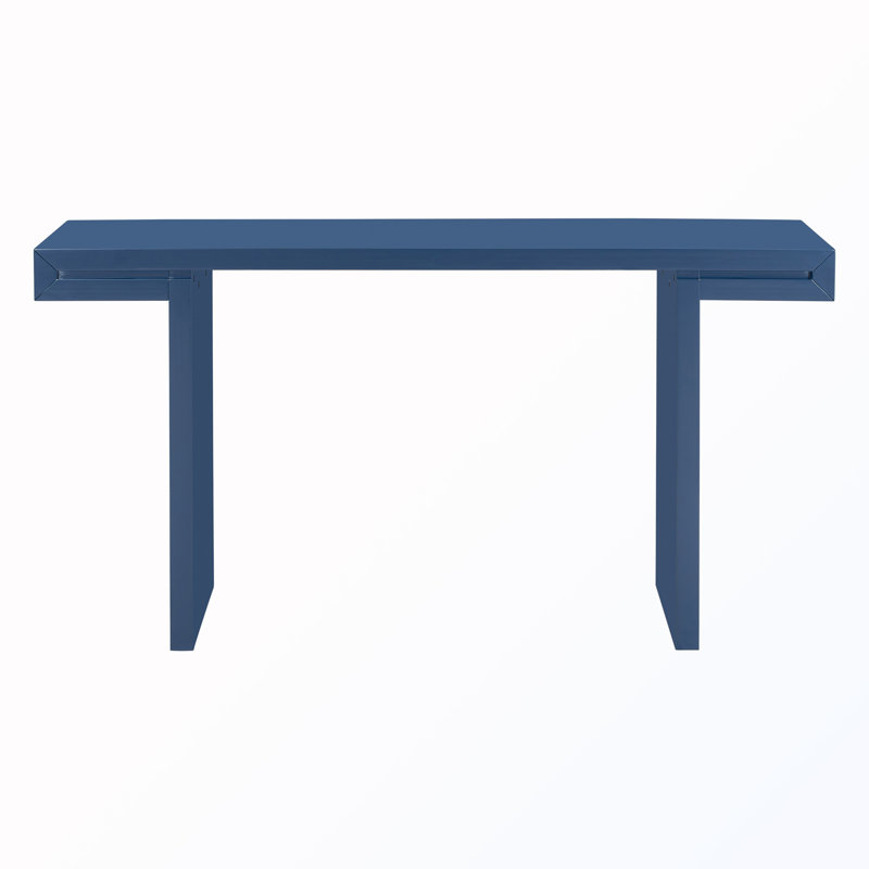 Console Table With Adjustable Feet, Navy Blue