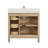 Newel 36 In. Single Sink Freestanding Bath Vanity In White Oak With Carrara Quartz Top