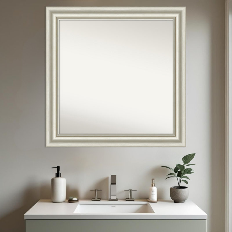 Miroir mural de salle de bain Sophia, Argent argent, 31,5 po x 31,5 po