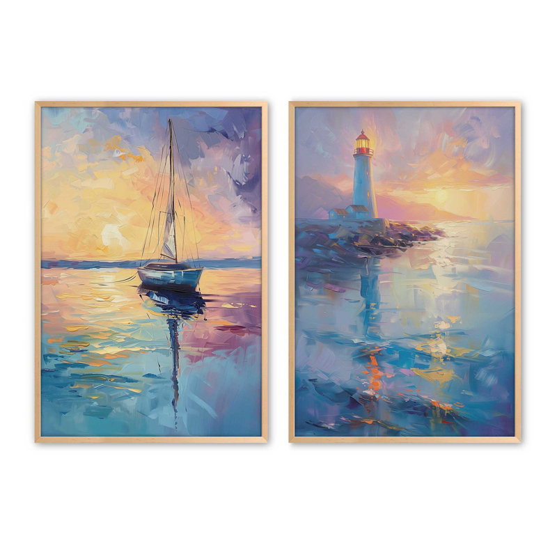 «Sunset Sail» par Golden Glow Interiors 2 - Pièces sur papier, Érable brut, H 11 po x l 9 po