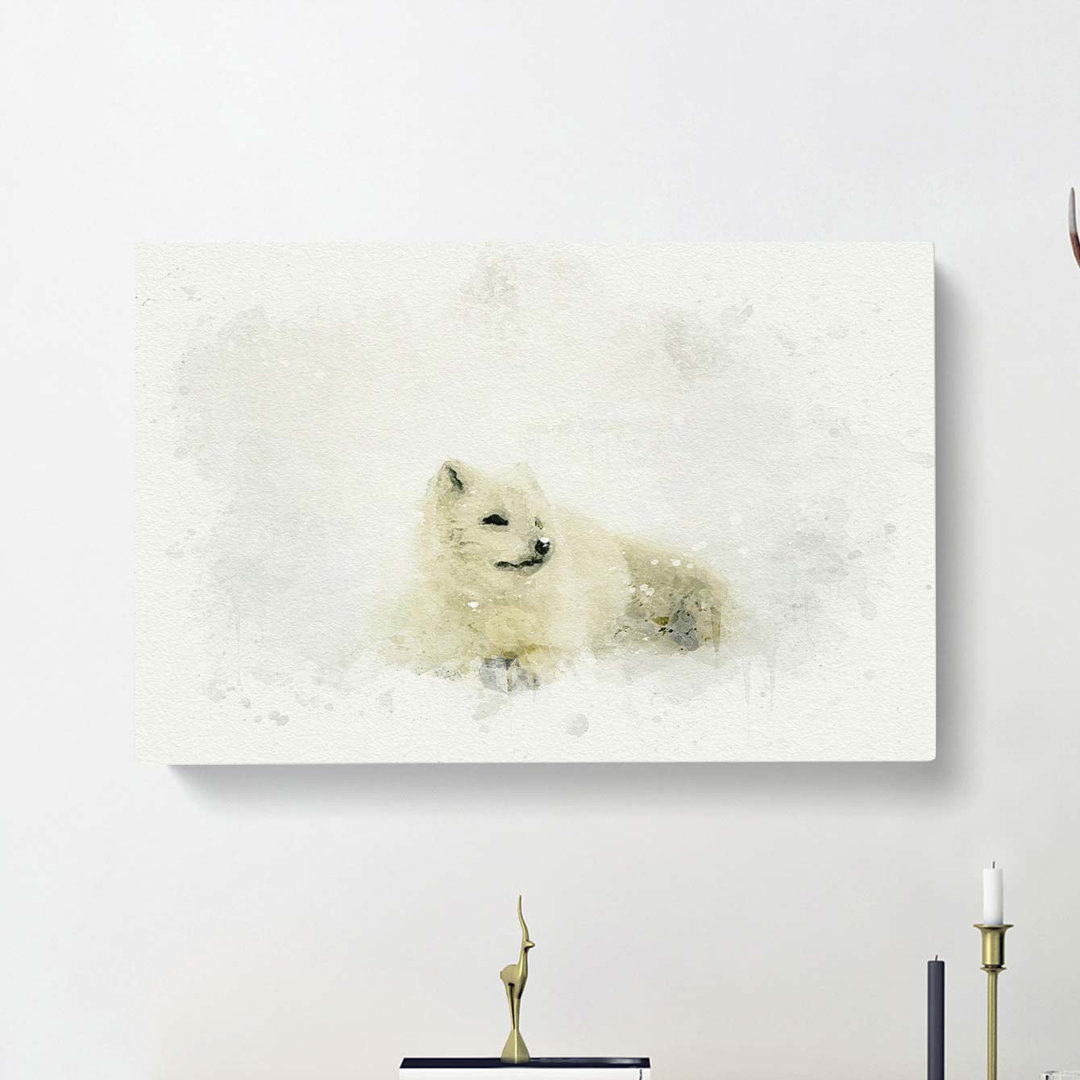 Leinwandbild Resting Arctic Fox in Abstract