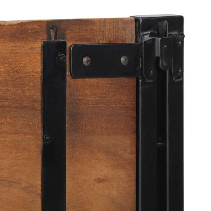 Headboard Solid Wood Reclaimed And Iron, 100cm H x 160cm W x 2cm D