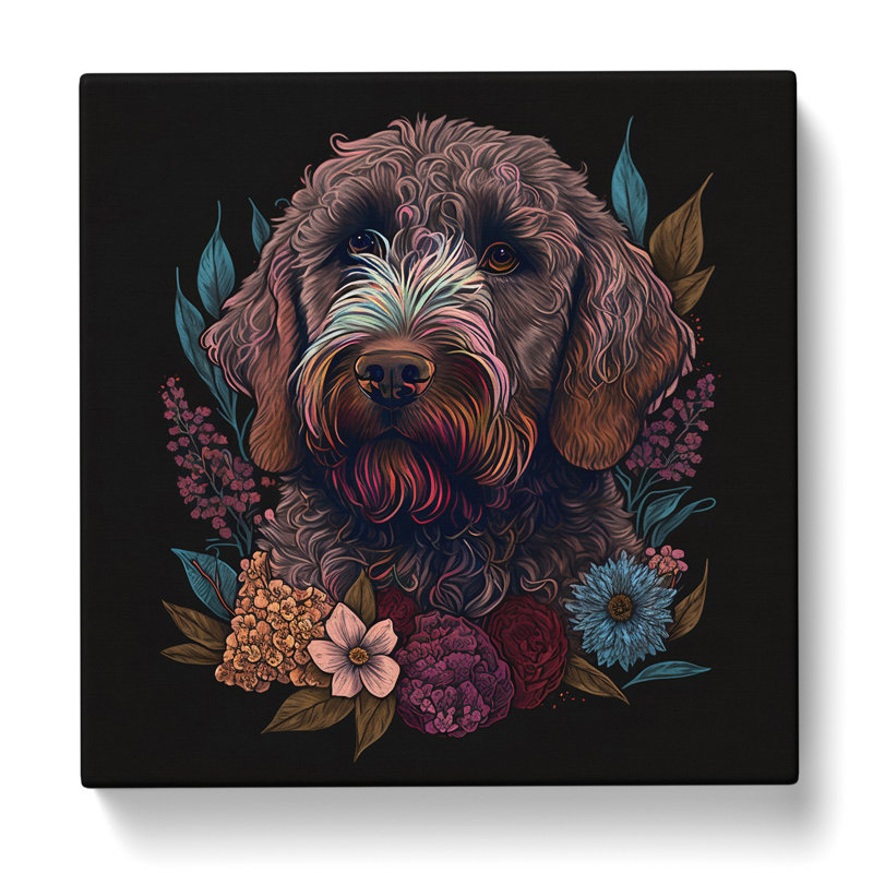 Labradoodle Neo-Traditional - Wrapped Canvas, 35cm H x 35cm W x 3cm D