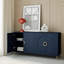 Buffet buffet 4 portes en bois bleu marine avec tablette réglable pour la cuisine, la salle à manger, le salon, le vestibule, le couloir, le bureau-1559154053
