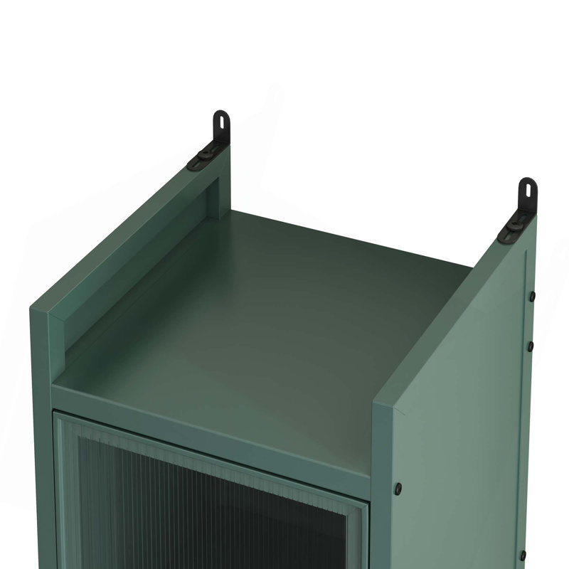 Armoire de porte moderne en verre à trois niveaux avec rangement à quatre niveaux, pour le hall d'entrée, la salle de bain et la salle à manger