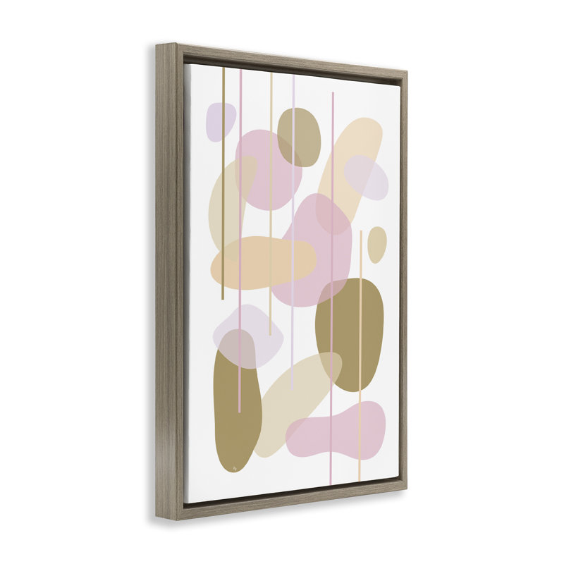 Toile à formes oblongues et opaques par Martina Pavlova, H 25 po x l 17 po, Cadre flottant orme Montalcino