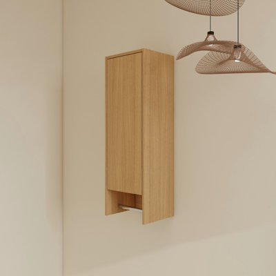 12" Wall-Mounted Single Bathroom Storage With Solf Close Door And Shelf