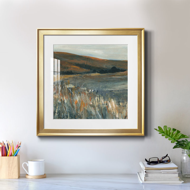 Cuivre crépuscule I - peinture encadrée, H 22,5 po x l 22,5 po x P 1,5 po, Papier encadré doré