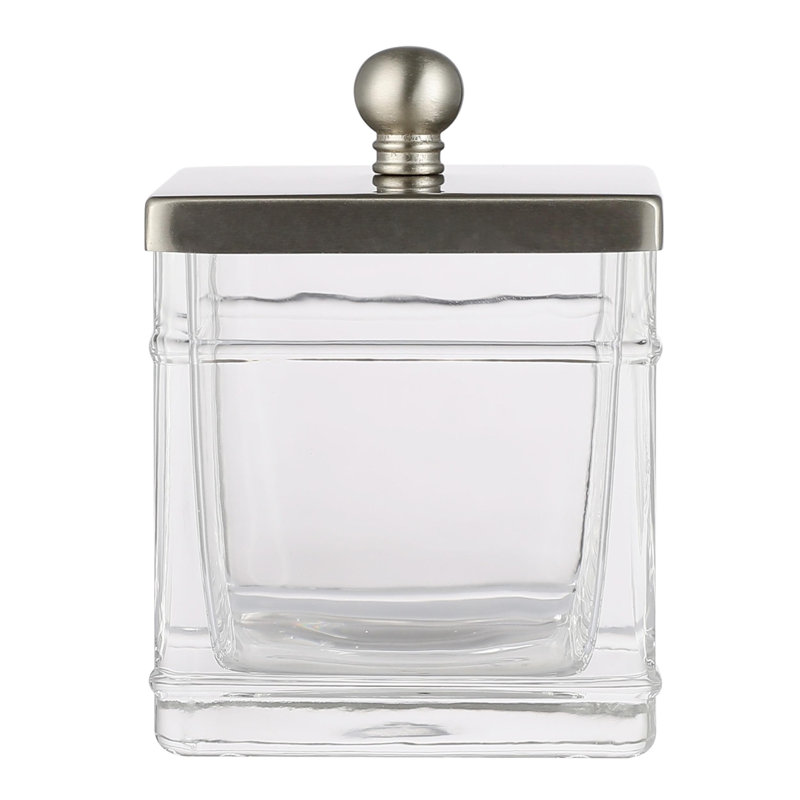  Pot de rangement en verre Apothecary - nickel satiné, Nickel satiné