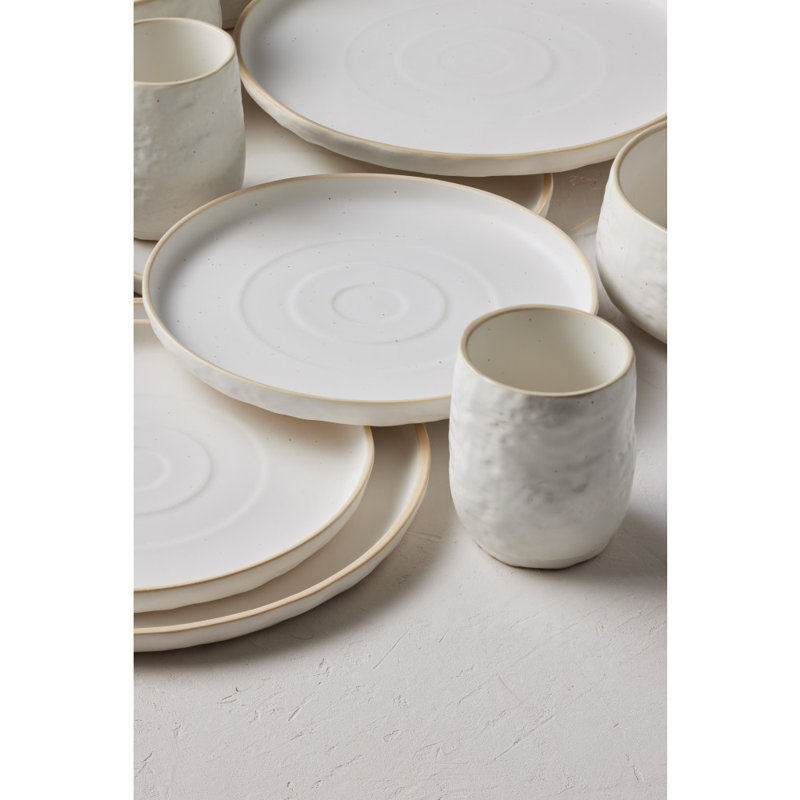 Service de table 16 pièces Shosai Stone by Mercer Project, Blanc moucheté